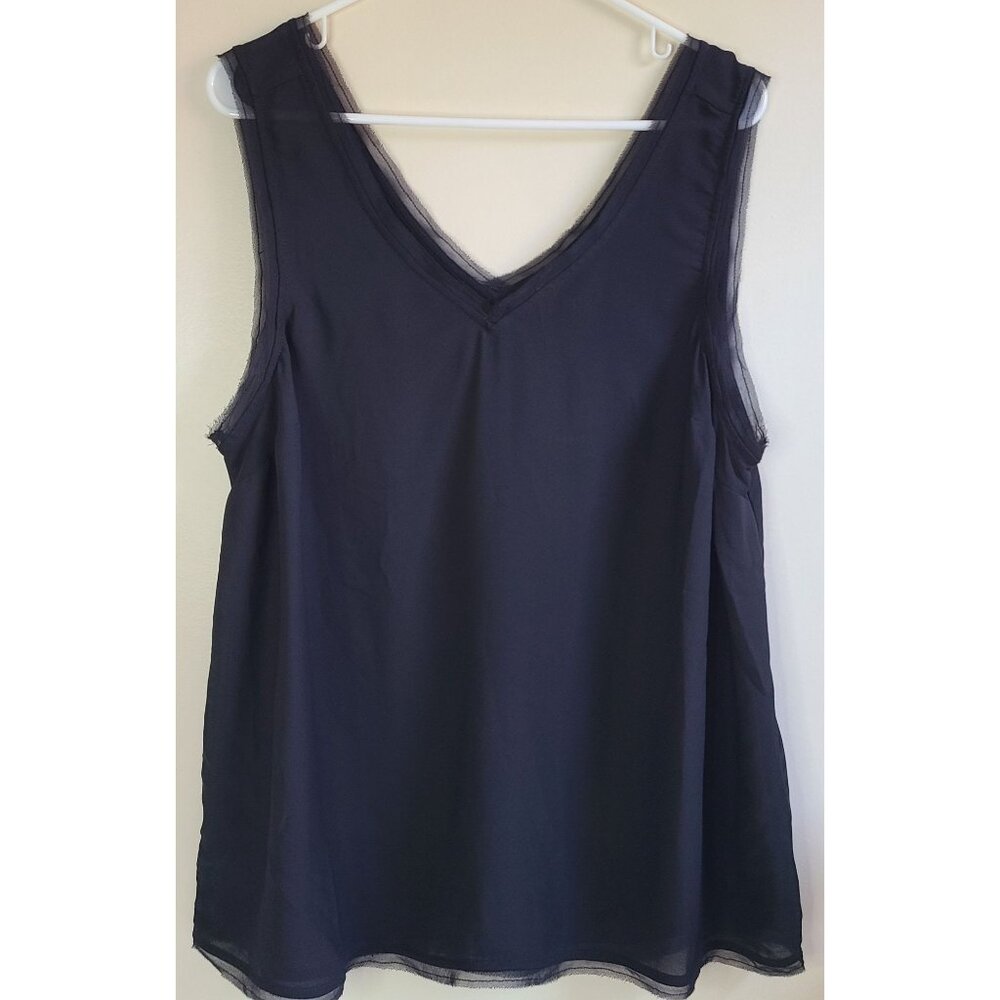 Torrid Sleeveless Black V-Neck Chiffon Tunic Top 1x Size 14-16 New With Tags